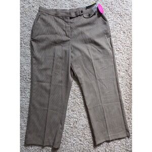 NEW! Investments Petite Size 16P Straight Leg Short Length Camel Houndstooth